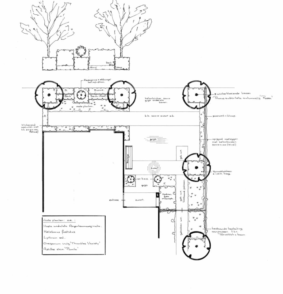 Voortuin bij hoekwoning