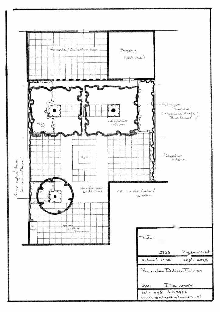 compacte tuin met buitenkeuken